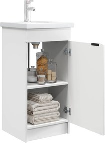 vidaXL Καθρέφτης μπάνιου με νιπτήρα Λευκό 42 x 40 x 84,5 εκ