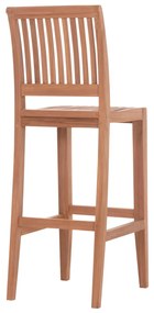 Σκαμπό Μπάρ PAIPER C18110 με Πλάτη Ξύλο ΤΕΑΚ Φυσικό 40x49,5x114Υ εκ. 40x49.5x114 εκ.