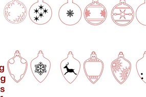 Σετ των 3 Intra απο ξύλο plywood 3mm-4mm πάχος - Χριστουγεννιάτικο Δέντρο Παιχνίδια Bundle Glowforge Δίασταση 3x3 cm INTRAFABR-82683497