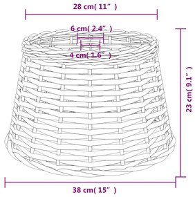 Καπέλο Φωτιστικού Λευκό Ø38x23 εκ. από Wicker - Λευκό