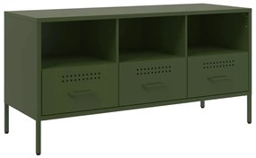 vidaXL Έπιπλο Τηλεόρασης Πράσινο Λαδί 100,5x39x50,5 εκ. από Ατσάλι