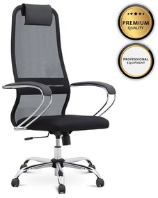 Καρέκλα γραφείου Lord Megapap με ύφασμα Mesh σε χρώμα μαύρο 66,5x70x123/133εκ. - Μέταλλο - GP008-0001