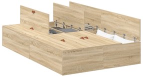 vidaXL Κρεβάτι αποθήκευσης Σονόμα δρυς 120x190 εκ