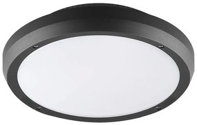 Adeleq Πλαφονιέρα PC Στρογγυλή Φ300mm 2 Ντουί Ε27 Ip65 Γραφίτης 21-8011