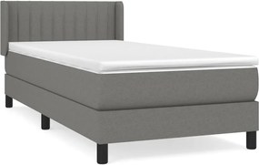 vidaXL Κρεβάτι Boxspring με Στρώμα Σκούρο Γκρι 80x200 εκ. Υφασμάτινο