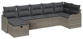 vidaXL Σετ Καναπέ Κήπου 7 pcs Γκρι 287.5 x 122.5 x 85 cm Πολυ ράταν