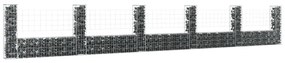Συρματοκιβώτια Στύλοι σε U Σχήμα 6 τεμ. 620x20x100 εκ Σιδερένια - Ασήμι