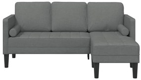 vidaXL Σετ Καναπέ Σκούρο Γκρι 173 x 131 x 67 εκ ύφασμα