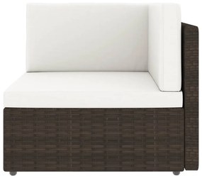 vidaXL Σαλόνι Κήπου 4 Τεμαχίων Καφέ από Συνθετικό Ρατάν με Μαξιλάρια