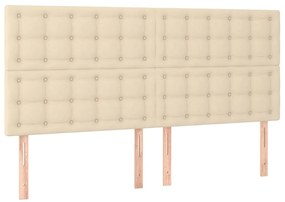 vidaXL Κεφαλάρια Κρεβατιού 4 τεμ. Κρεμ 100x5x78/88 εκ. Υφασμάτινο