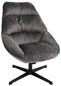 Πολυθρόνα ArteLibre CHANTIERI Γκρι Ύφασμα/Μέταλλο 94x71x83cm