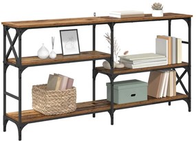 vidaXL Τραπέζι κονσόλας με ράφι Παλιό ξύλο 150 x 29 x 76,5 εκ