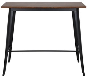 RELIX Wood Dark Oak Τραπέζι Bar-Pro, Μέταλλο Βαφή Μαύρο 120x60x102cm