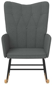 vidaXL Κουνιστή Πολυθρόνα Σκούρο Γκρι Υφασμάτινη