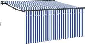 vidaXL Σκηνίτσα Αναδιπλούμενη Μπλε και άσπρο 350 x 250 εκ