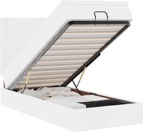 vidaXL Οθωμανικό κρεβάτι με στρώμα Λευκό 100x200cm Faux Leather