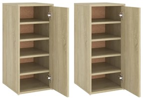vidaXL Παπουτσοθήκες 2 τεμ. Sonoma Δρυς 32x35x70 εκ. από Μοριοσανίδα