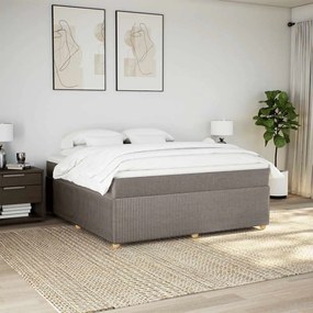 vidaXL Κρεβάτι Boxspring με Στρώμα Taupe 180x200 εκ. Υφασμάτινο