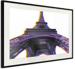 Αφίσα - Symbol of Paris (Purple) - 45x30 - Μαύρο - Με πασπαρτού