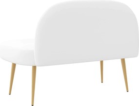 vidaXL Δερμάτινος Πάγκος με Πλάτη Λευκό 110 x 60 x 76 cm