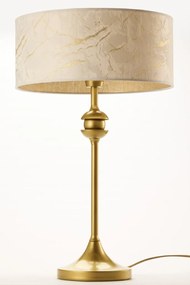 Επιτραπέζιο Φωτιστικό Kaszmir Φ35cm Χρυσό με Λευκό Ύφασμα