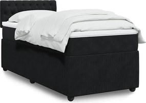 vidaXL Κρεβάτι Boxspring με Στρώμα Μαύρο 80 x 200 εκ. Βελούδινο