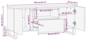 Έπιπλο Τηλεόρασης 100x34x46 εκ. από Μασίφ Ξύλο Ακακίας - Πολύχρωμο