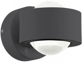 Φωτιστικό Τοίχου Led Ono 2 96049 Anthracite Eglo Aluminium, Polypropylene