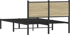 vidaXL Σκελετός Κρεβ. Χωρίς Στρώμα Sonoma Δρυς 120x200 εκ. Μεταλλικό