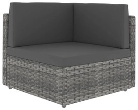 vidaXL Καναπές Γωνιακός Τμηματικός Γκρι από Συνθετικό Ρατάν