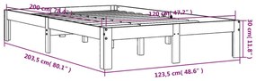 Σκελετός Κρεβ. Χωρίς Στρώμα Καφέ Κεριού 120x200 εκ Μασίφ Πεύκο - Καφέ