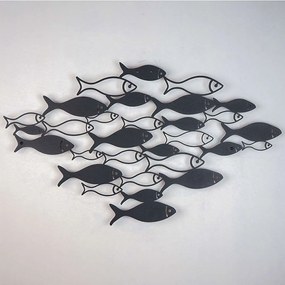 Διακοσμητικό Τοίχου Fish Swarm 507ATP1125 41x70cm Black Wallity Ατσάλι