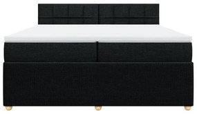 vidaXL Κρεβάτι Boxspring με Στρώμα Μαύρο 200x200 εκ. Υφασμάτινο