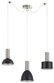 Φωτιστικό Οροφής  SE21-NM-4-BL3-MS12 ADEPT FLEX Nickel Matt Pendant Black Metal Shade+ - 77-8929 - 51W - 100W - 77-8929