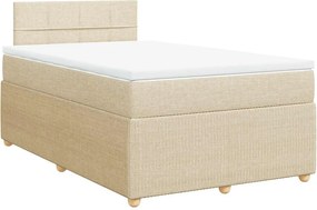 vidaXL Κρεβάτι Boxspring με Στρώμα Κρεμ 120x200 εκ. Υφασμάτινο