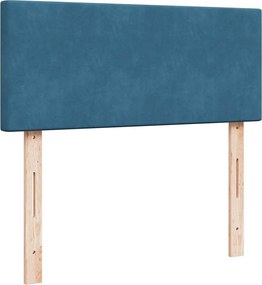 vidaXL Κρεβάτι Boxspring με Στρώμα Μπλε 120x200 εκ. Βελούδινο