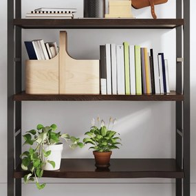 VidaXL Ράφι Τοίχου Σκούρο Καφέ 80x60x(2-4) εκ. Επεξ. Μασίφ Ξύλο Δρυός