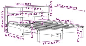 ΚΡΕΒΑΤΙ ΒΙΒΛΙΟΘΗΚΗ ΧΩΡΙΣ ΣΤΡΩΜΑ 120X200 ΕΚ ΜΑΣΙΦ ΞΥΛΟ ΠΕΥΚΟΥ 855716