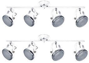 T12022A-4TU (x2) Juno Packet White adjustable spot with chrome ring and glass+