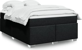 vidaXL Κρεβάτι Boxspring με Στρώμα Μαύρο 160x200 εκ. Υφασμάτινο