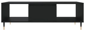 Τραπεζάκι Σαλονιού Μαύρο 104x60x35 εκ. από Επεξεργασμένο Ξύλο - Μαύρο