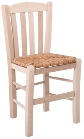 CASA Καρέκλα Οξιά Άβαφη με Ψάθα Αβίδωτη