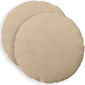 vidaXL Κάλυμμα Μαξιλαριού 2 pcs HEERLEN Taupe Ø 60 cm κορντουρόι