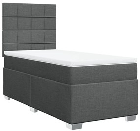 vidaXL Κρεβάτι Boxspring με Στρώμα Σκούρο Γκρι 80x200 εκ. Υφασμάτινο