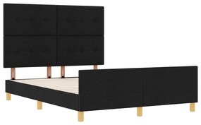 vidaXL Κρεβάτι Μαύρο 140x200 εκ. Υφάσμα