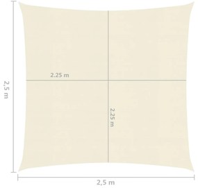 vidaXL Πανί Σκίασης Κρεμ 2,5 x 2,5 μ. από HDPE 160 γρ./μ²