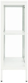 vidaXL Μπουφές Λευκός 75 x 35 x 105 εκ. από Ατσάλι και Γυαλί