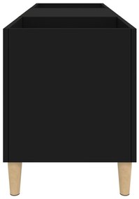 Έπιπλο Δίσκων Μαύρο 121 x 38 x 48 εκ. από Επεξεργασμένο Ξύλο - Μαύρο