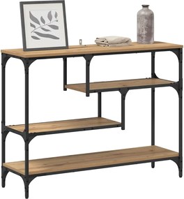 vidaXL Τραπέζι κονσόλας με ράφι Artisan Oak 100 x 30 x 75 εκ