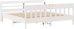 vidaXL Σκελετός Κρεβ. Χωρίς Στρώμα Λευκό 180x200 εκ Μασίφ Πεύκο